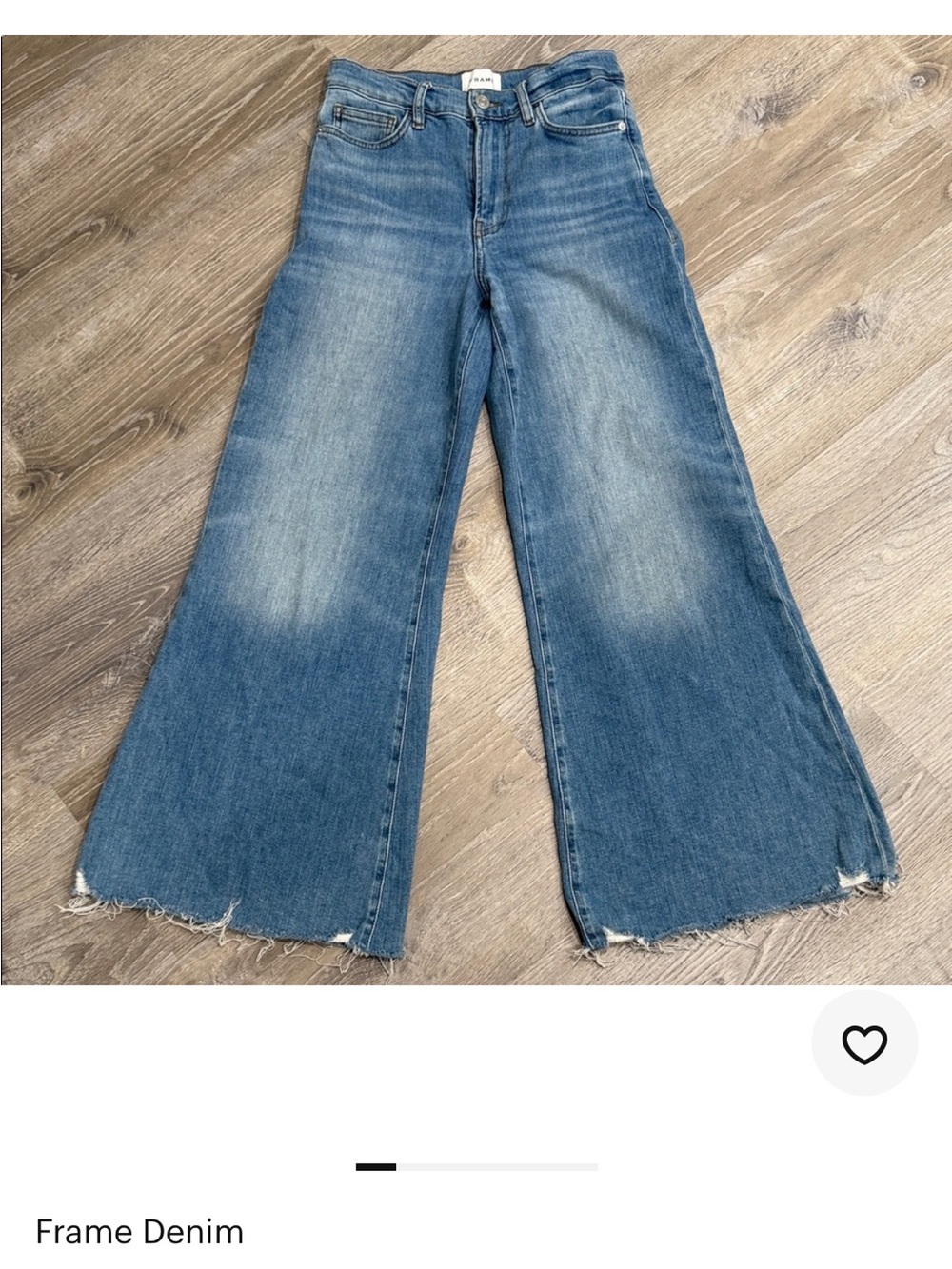 FRAME Le Palazzo Crop Flare Wide-Leg Jeans in Classic Blue